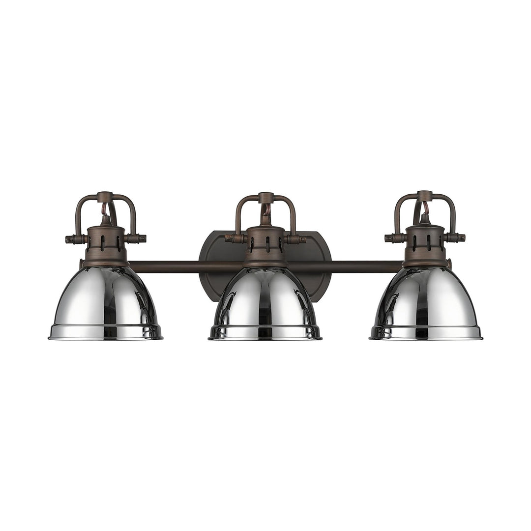 3-Light Bath Vanity In Rubbed Bronze With Chrome by Golden