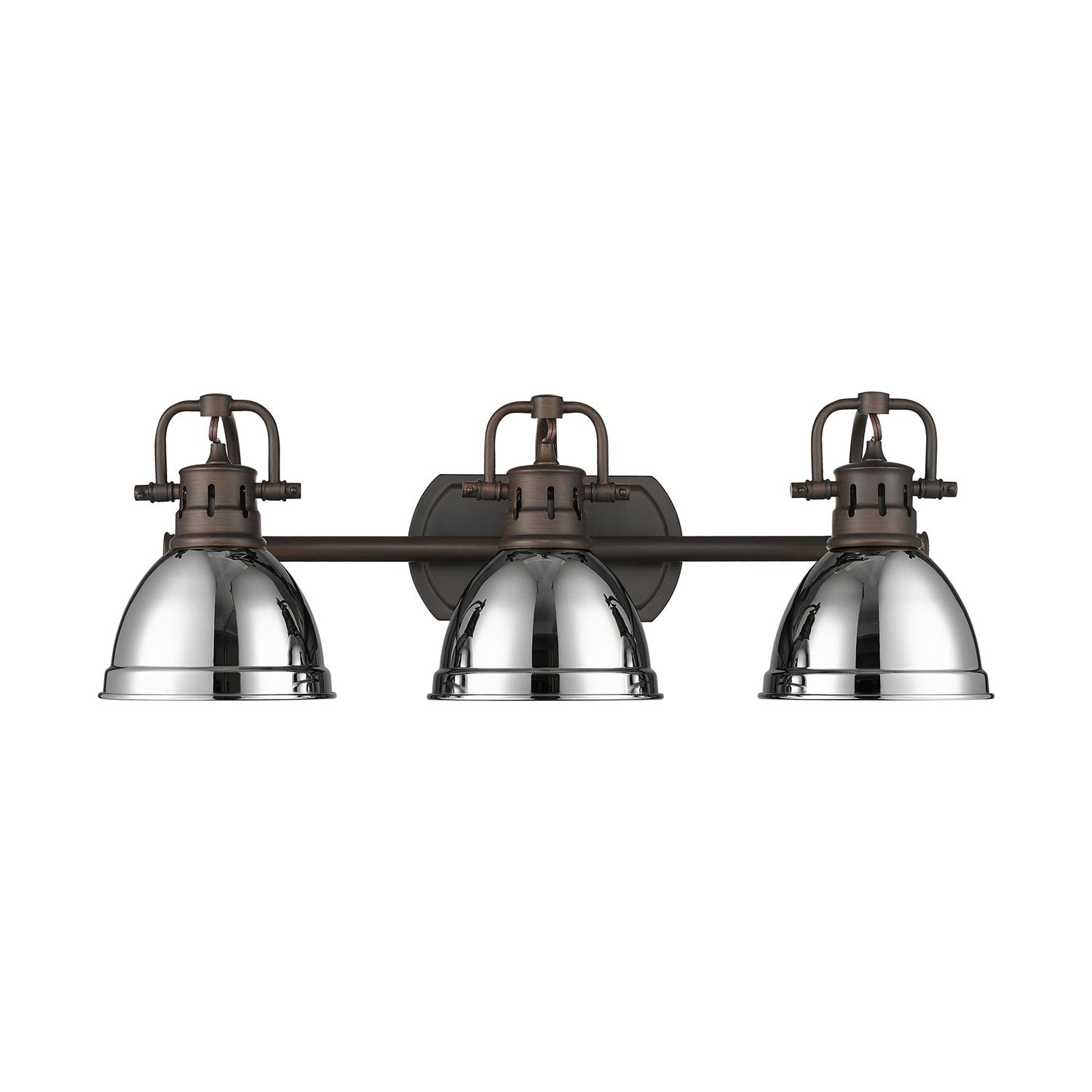 3-Light Bath Vanity In Rubbed Bronze With Chrome by Golden