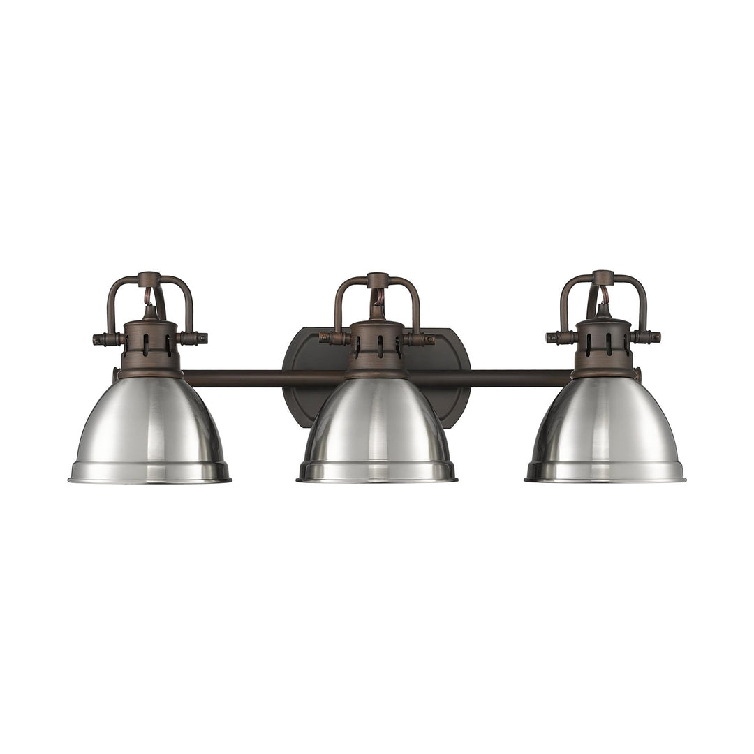 3-Light Bath Vanity In Rubbed Bronze With Pewter by Golden