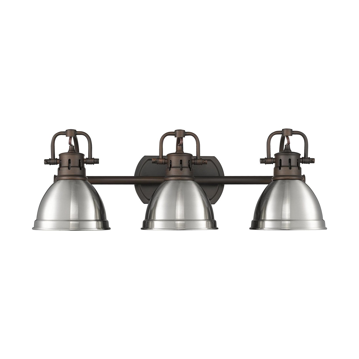 3-Light Bath Vanity In Rubbed Bronze With Pewter by Golden
