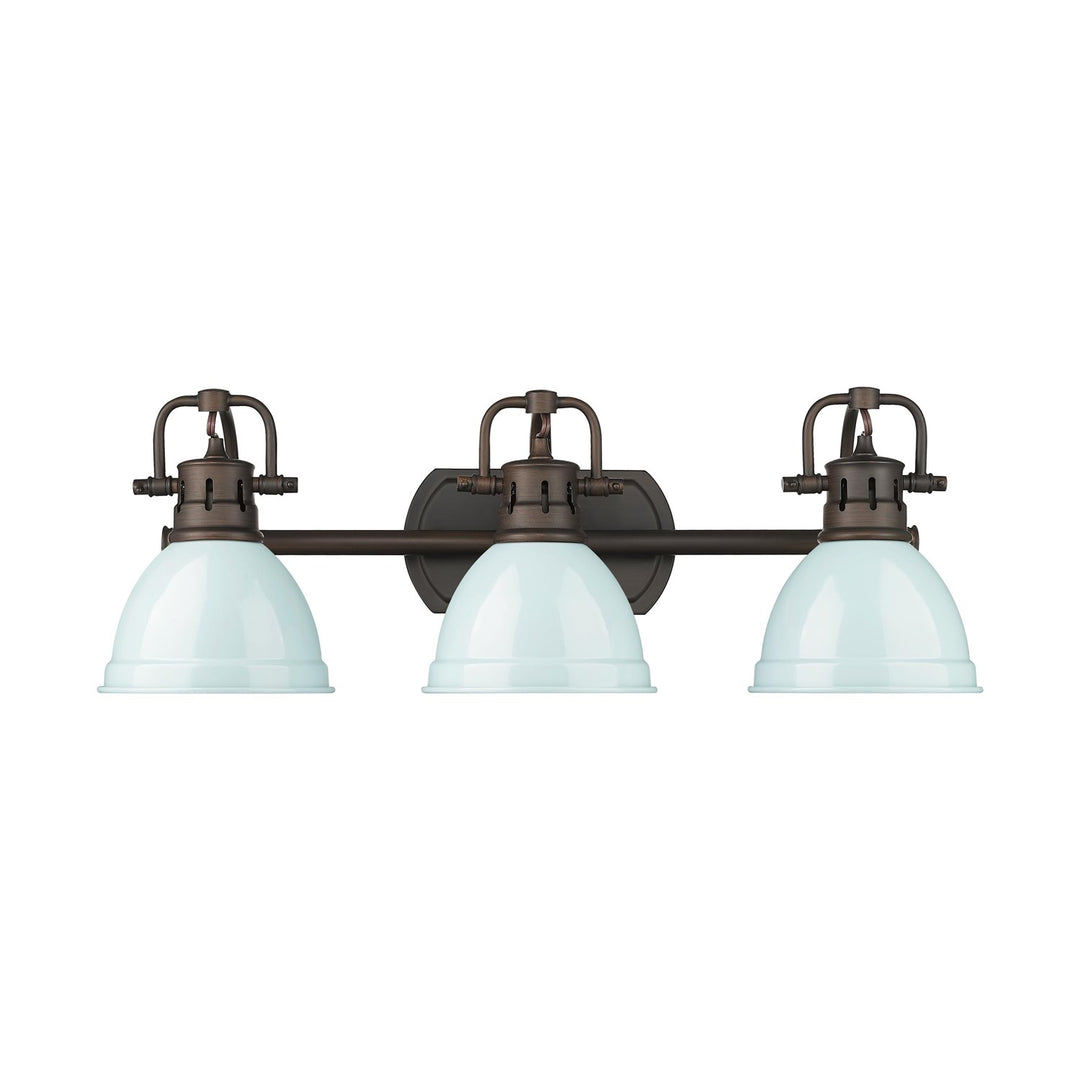3-Light Bath Vanity In Rubbed Bronze With Seafoam by Golden
