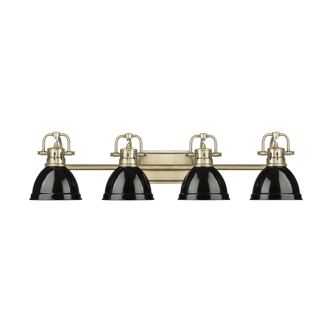 4-Light Bath Vanity In Aged Brass With Black by Golden