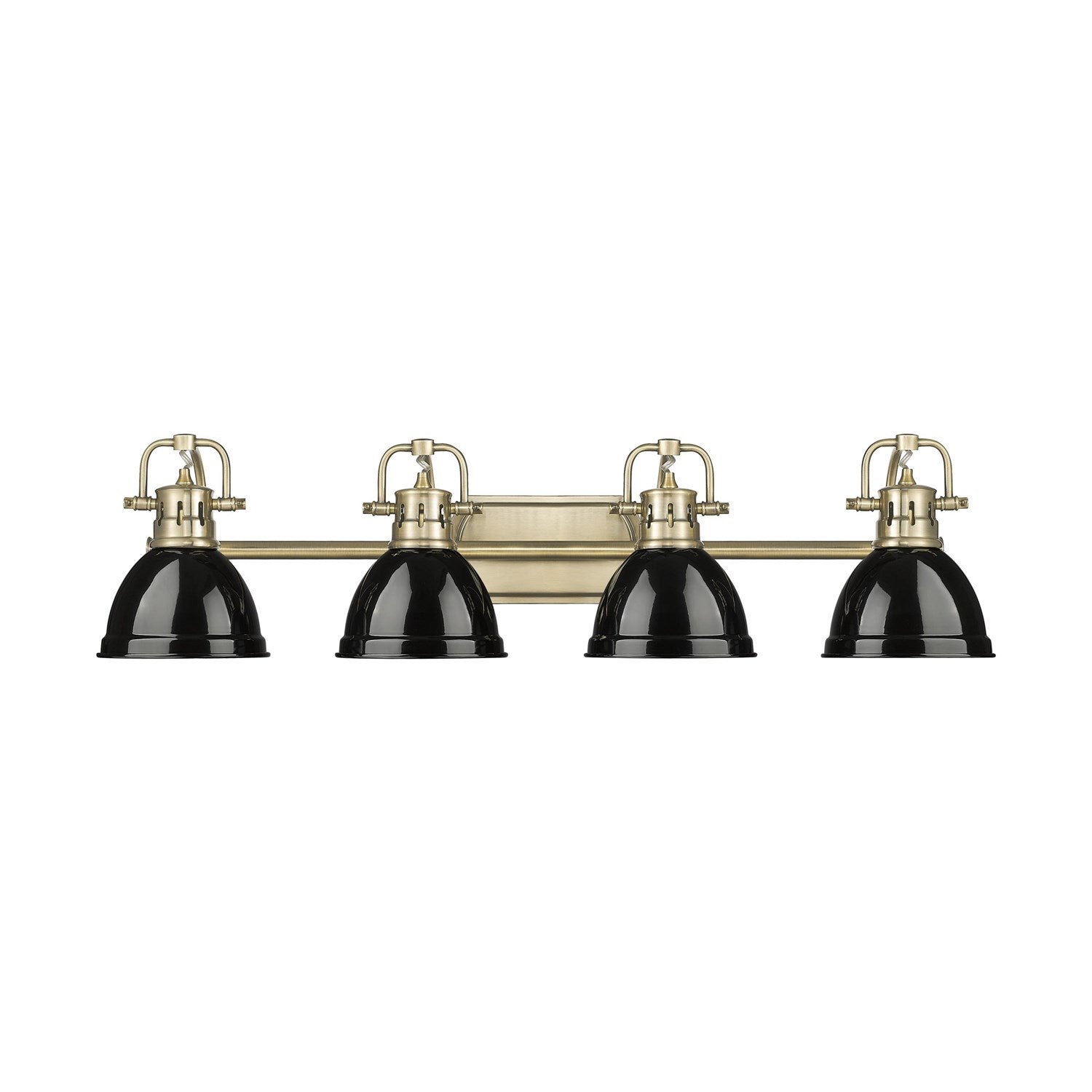 4-Light Bath Vanity In Aged Brass With Black by Golden