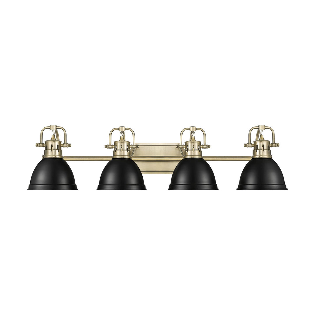 4-Light Bath Vanity In Aged Brass With Matte Black by Golden