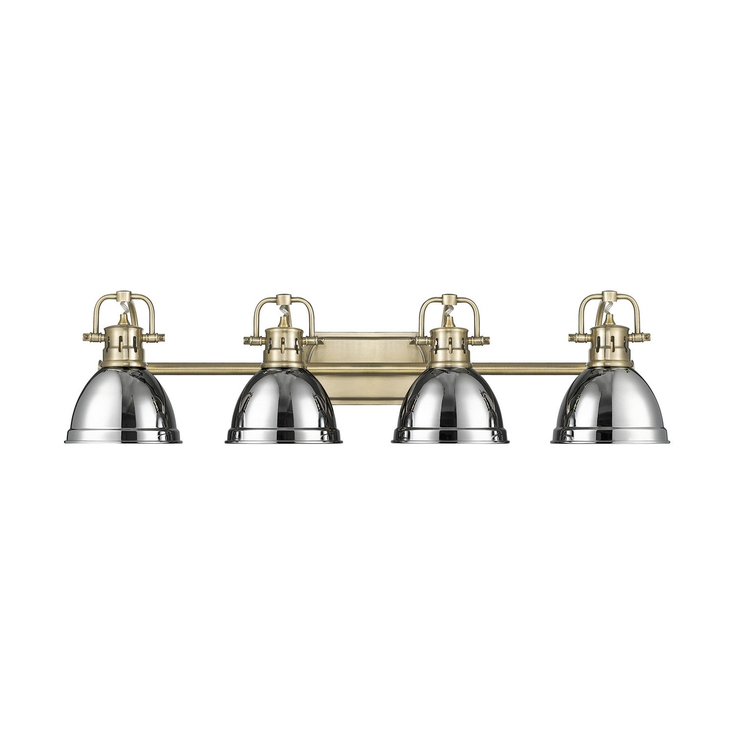 4-Light Bath Vanity In Aged Brass With Chrome by Golden