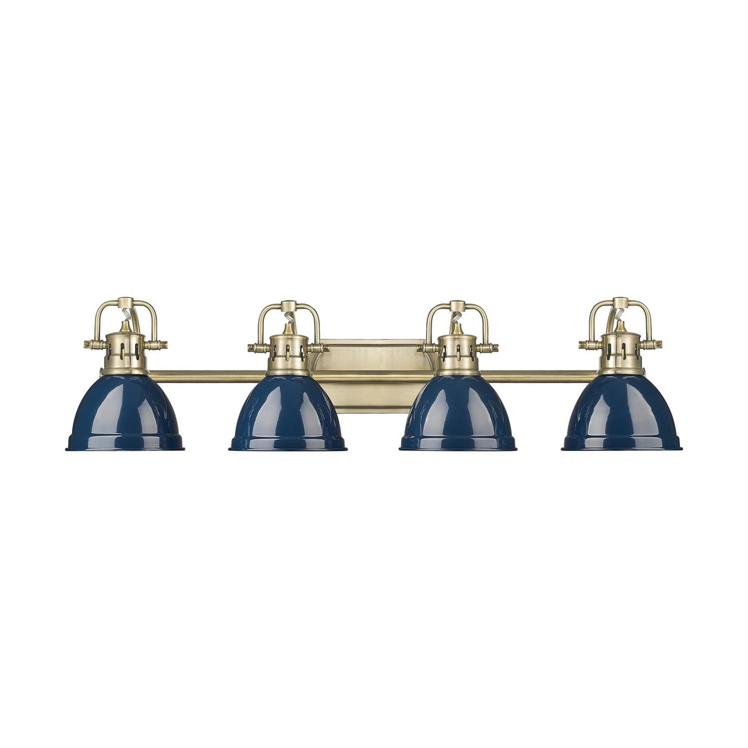 4-Light Bath Vanity In Aged Brass With Matte Navy by Golden