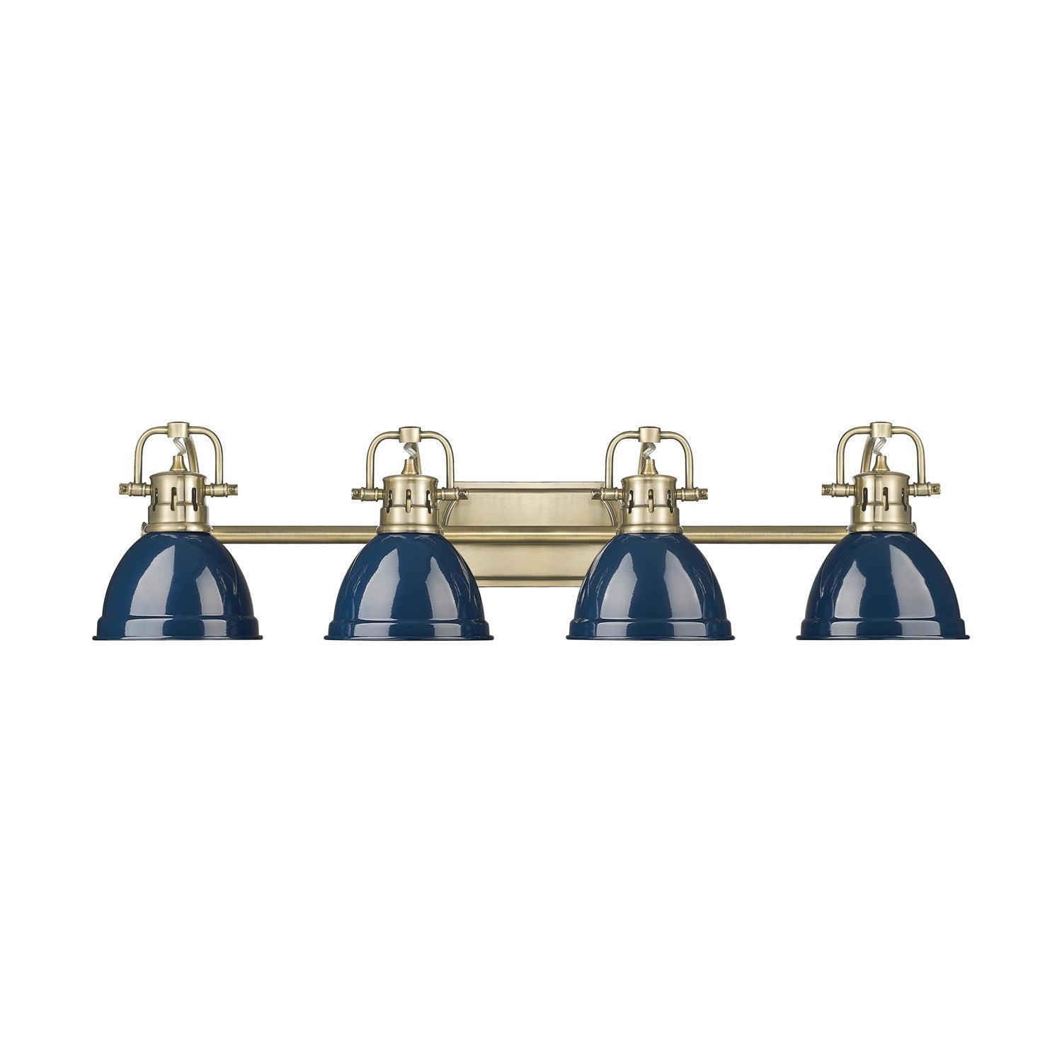 4-Light Bath Vanity In Aged Brass With Matte Navy by Golden