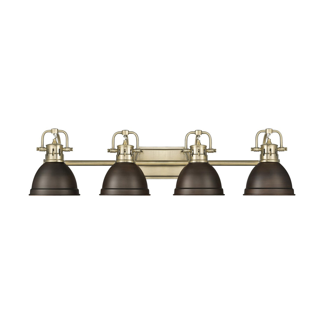 4-Light Bath Vanity In Aged Brass With Rubbed Bronze by Golden