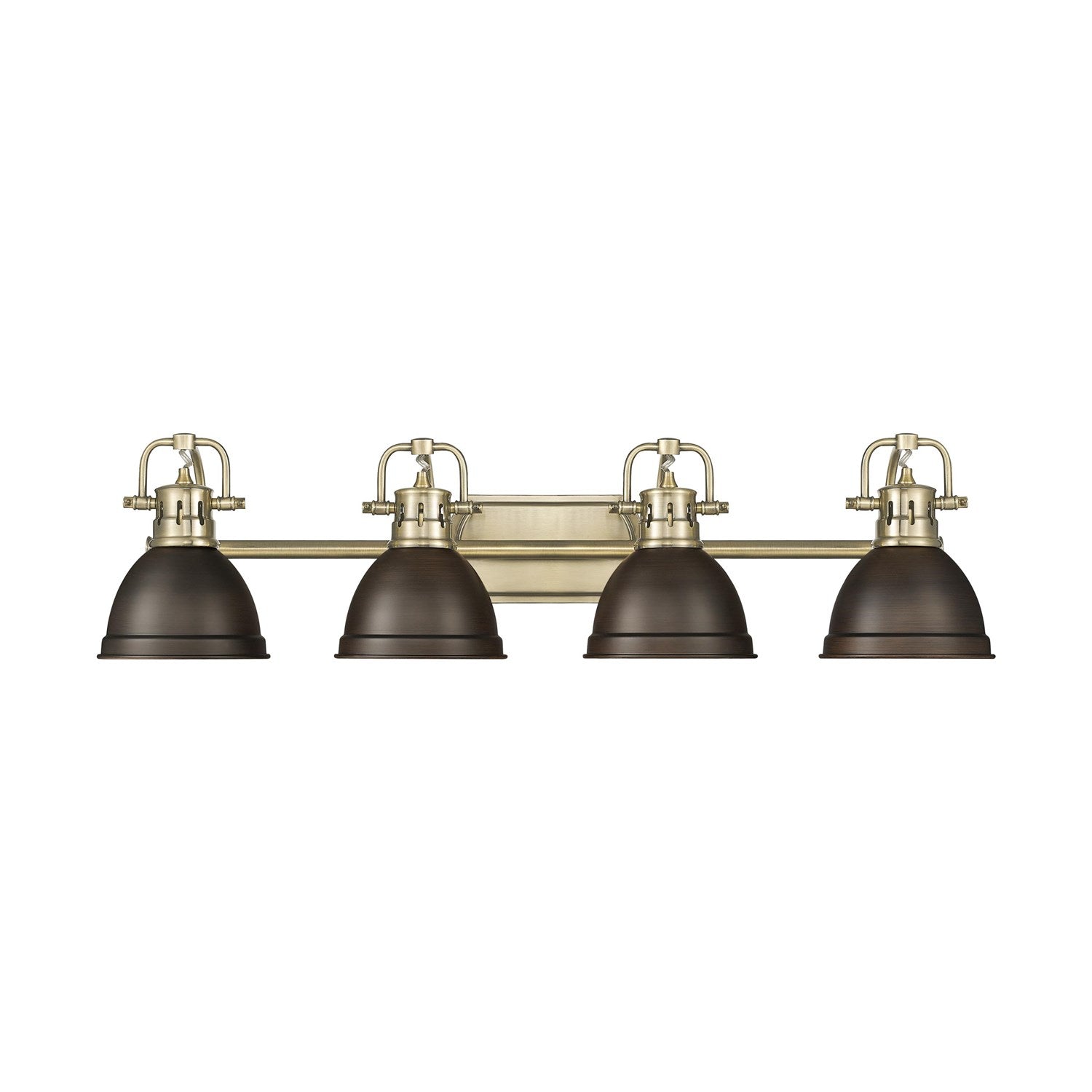 4-Light Bath Vanity In Aged Brass With Rubbed Bronze by Golden