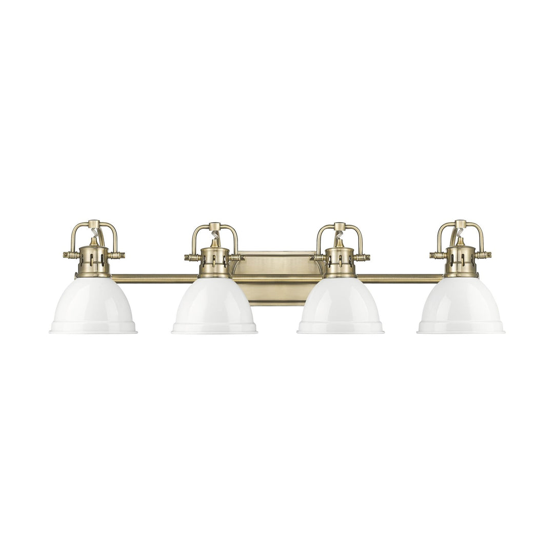 4-Light Bath Vanity In Aged Brass With White by Golden