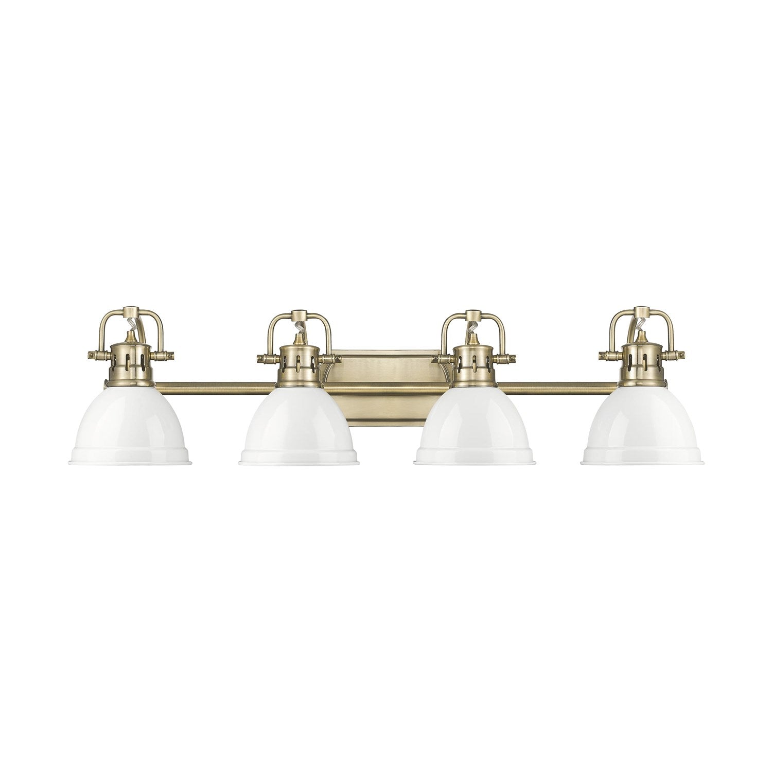 4-Light Bath Vanity In Aged Brass With White by Golden