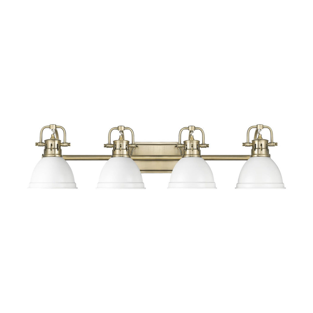 4-Light Bath Vanity In Aged Brass With Matte White by Golden