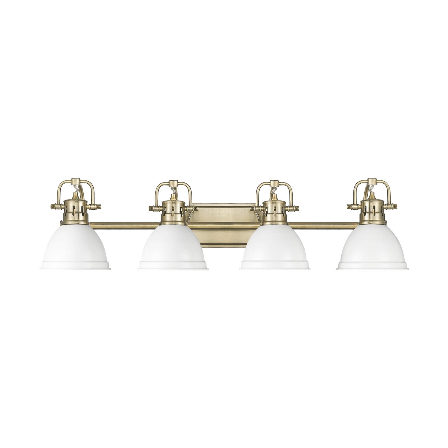 4-Light Bath Vanity In Aged Brass With Matte White by Golden