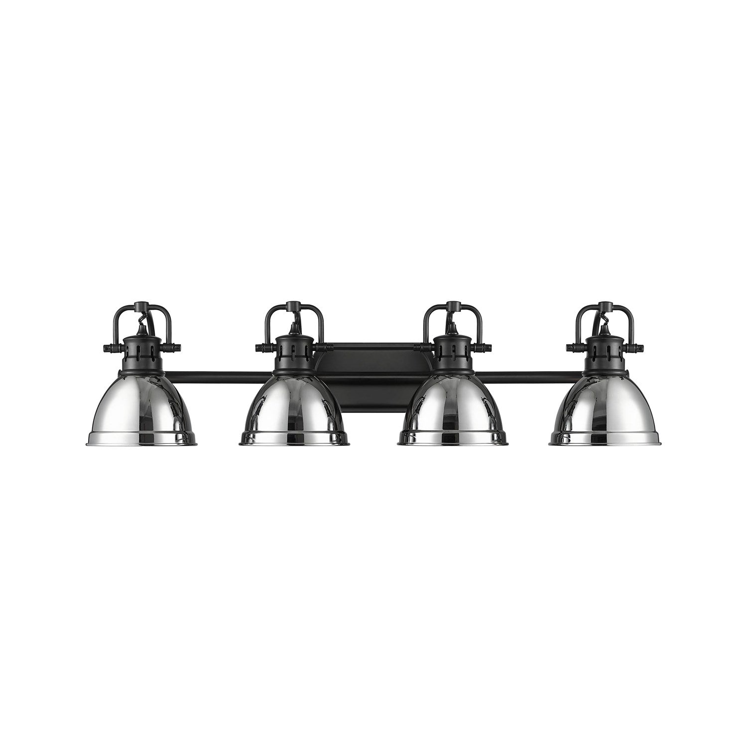 4-Light Bath Vanity In Matte Black With Chrome by Golden