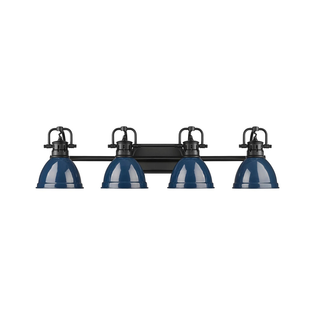 4-Light Bath Vanity In Matte Black With Matte Navy by Golden