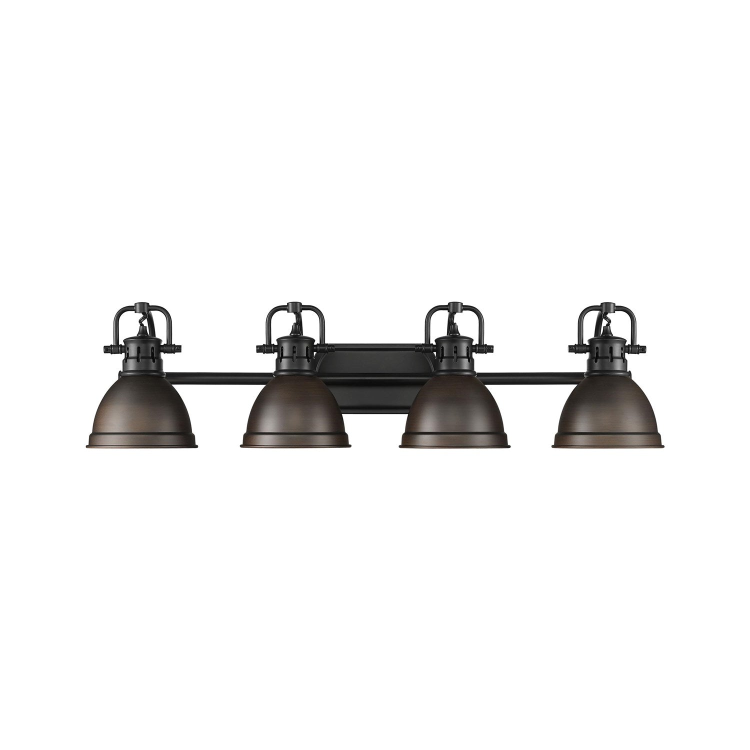 4-Light Bath Vanity In Matte Black With Rubbed Bronze by Golden