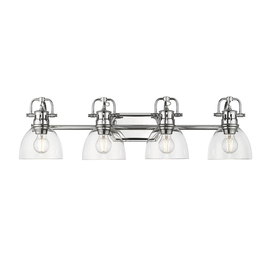 4-Light Bath Vanity In Chrome With Clear Glass by Golden