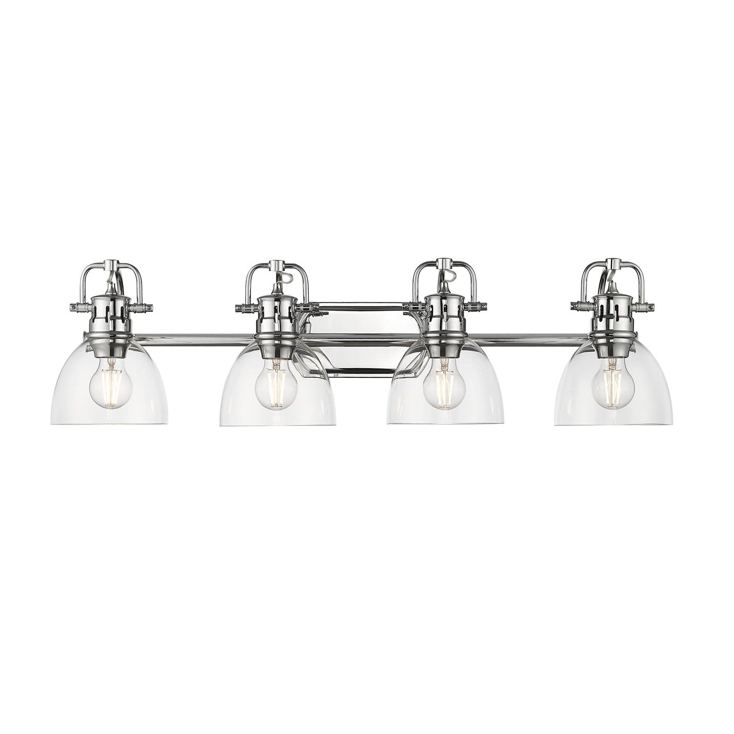 4-Light Bath Vanity In Chrome With Clear Glass by Golden