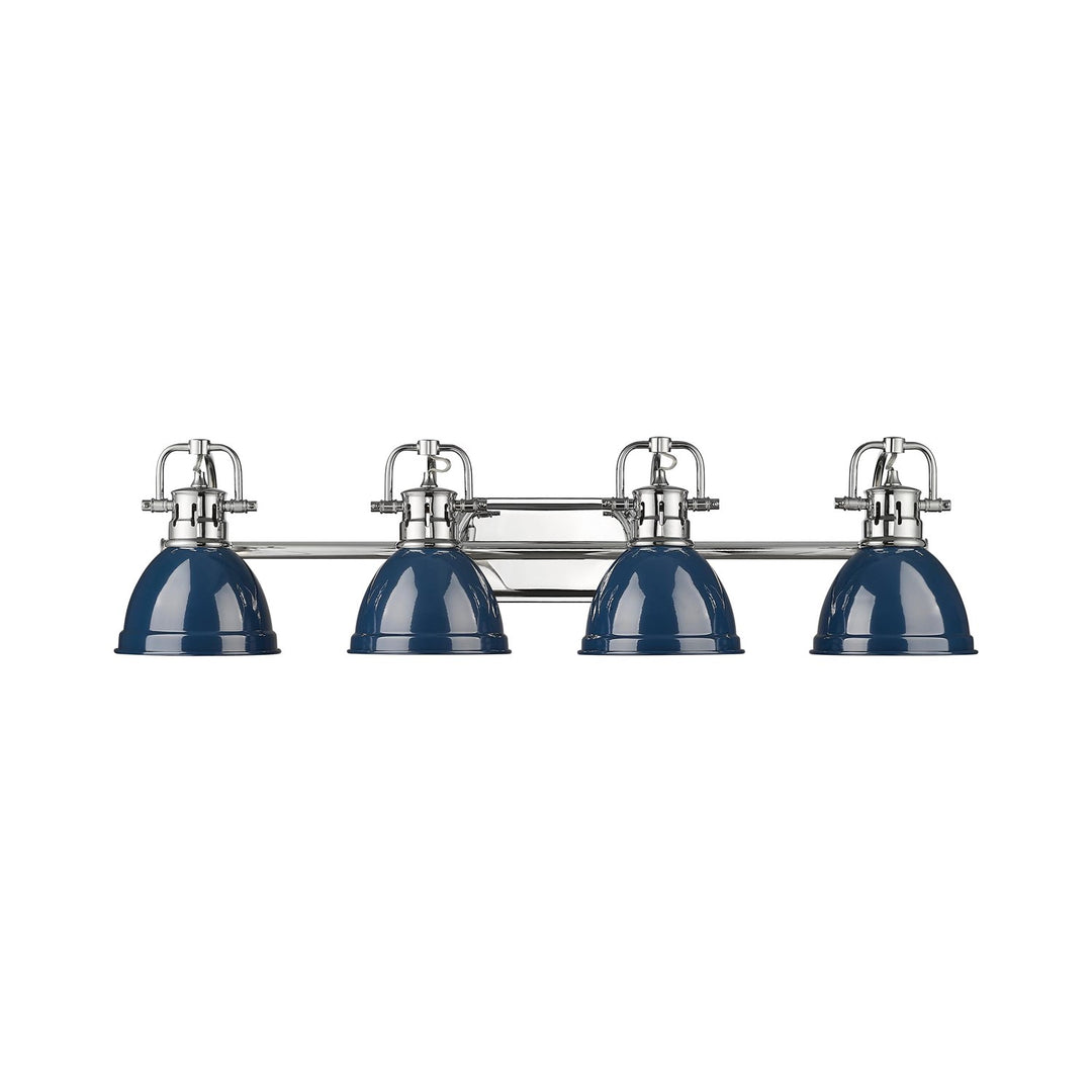 4-Light Bath Vanity In Chrome With Matte Navy by Golden