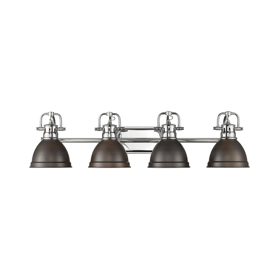 4-Light Bath Vanity In Chrome With Rubbed Bronze by Golden