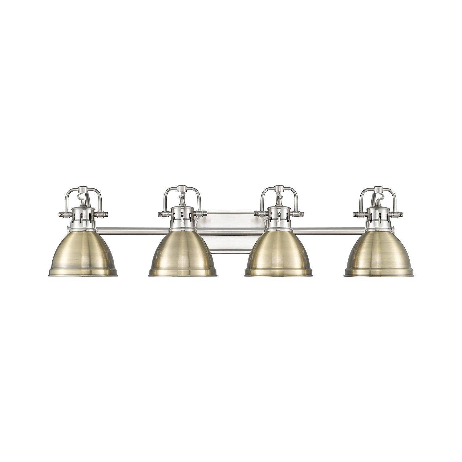 4-Light Bath Vanity In Pewter With Aged Brass by Golden