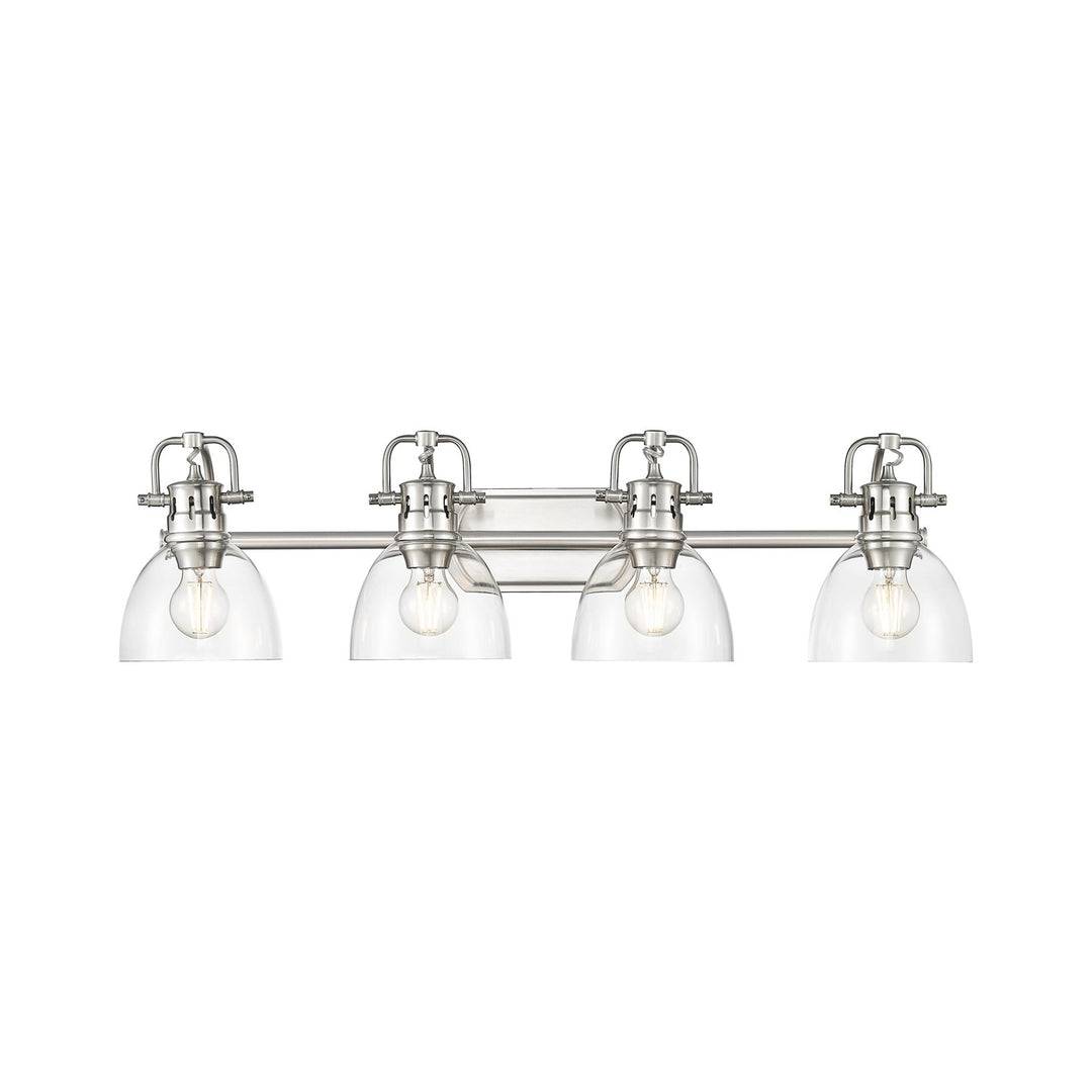 4-Light Bath Vanity In Pewter With Clear Glass by Golden