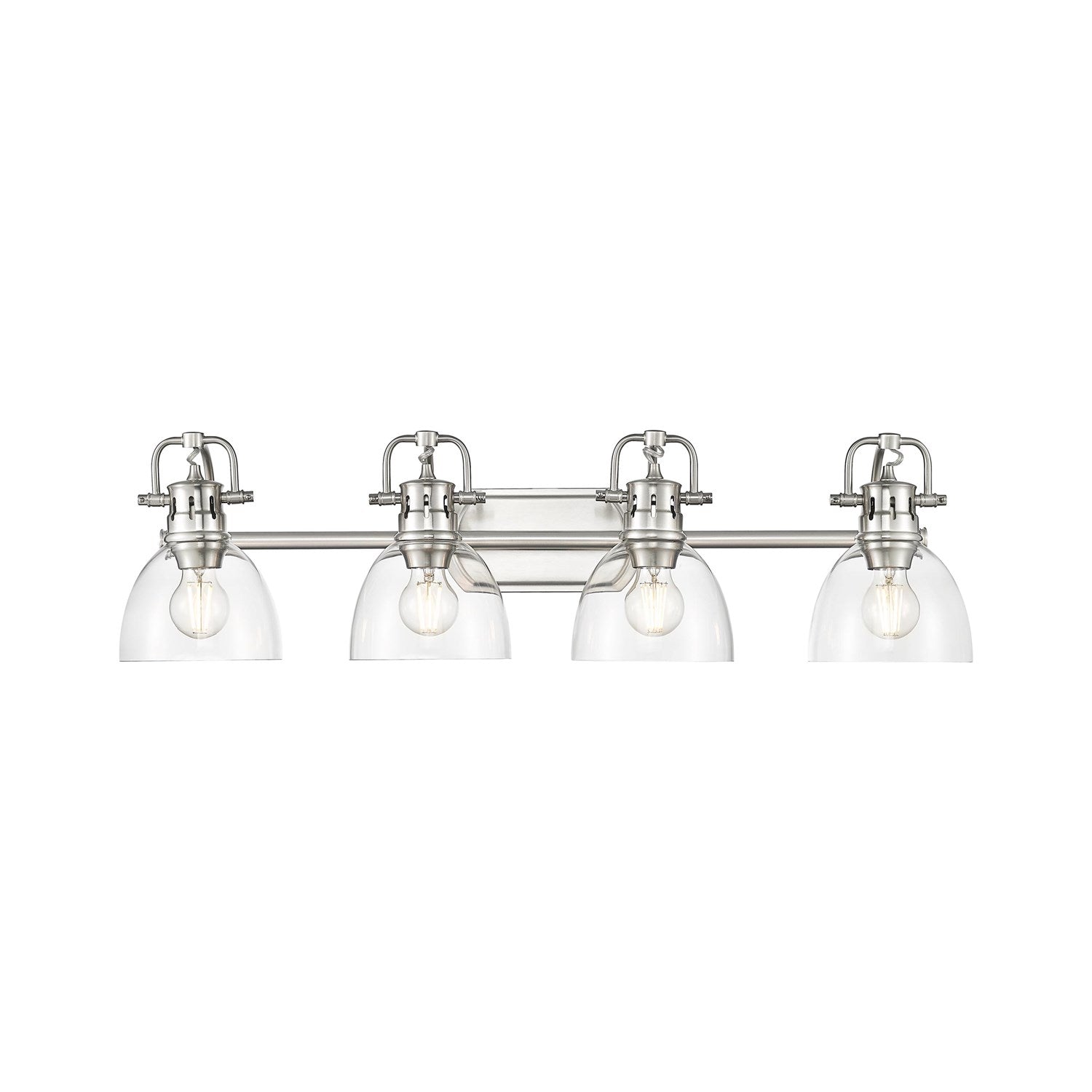 4-Light Bath Vanity In Pewter With Clear Glass by Golden