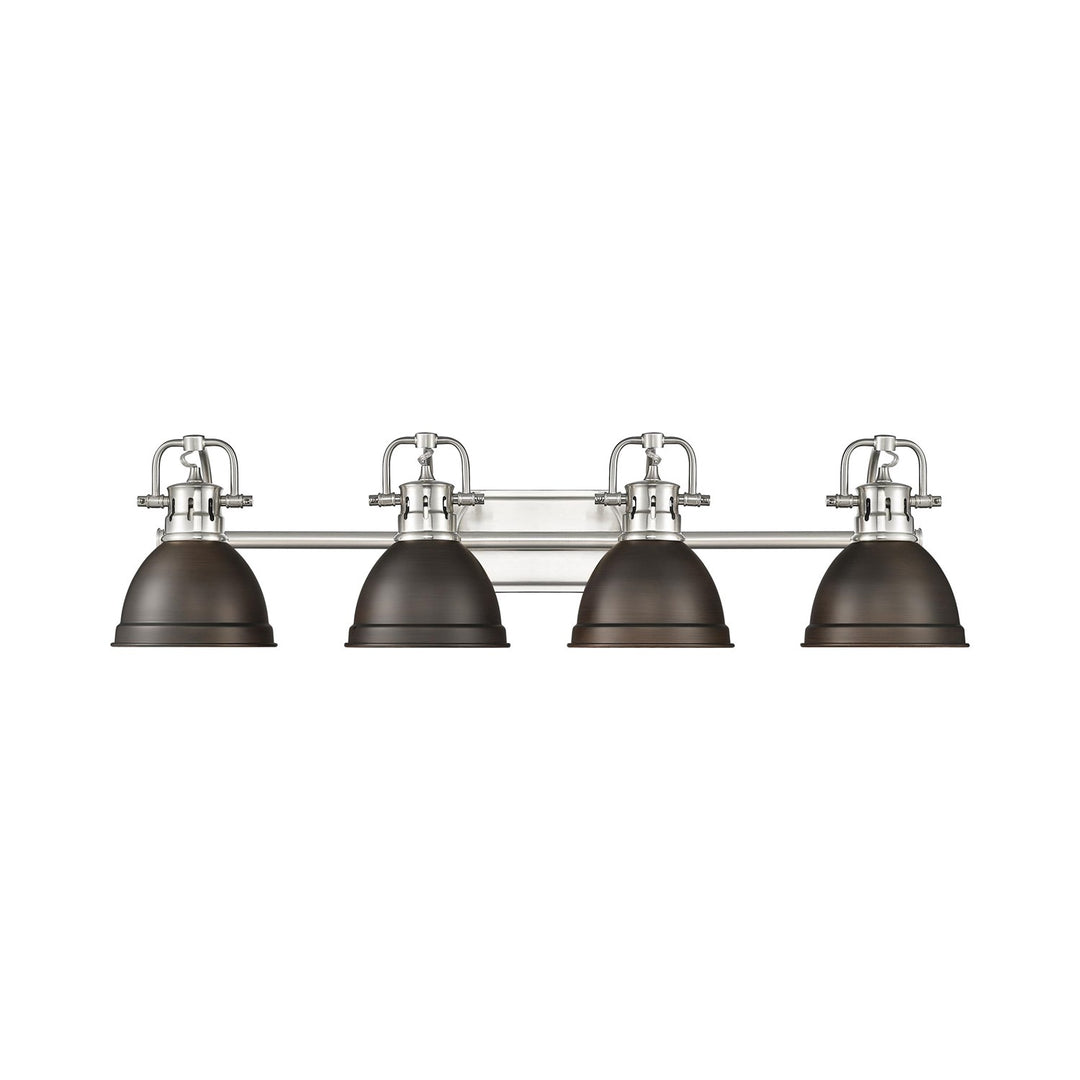 4-Light Bath Vanity In Pewter With Rubbed Bronze by Golden