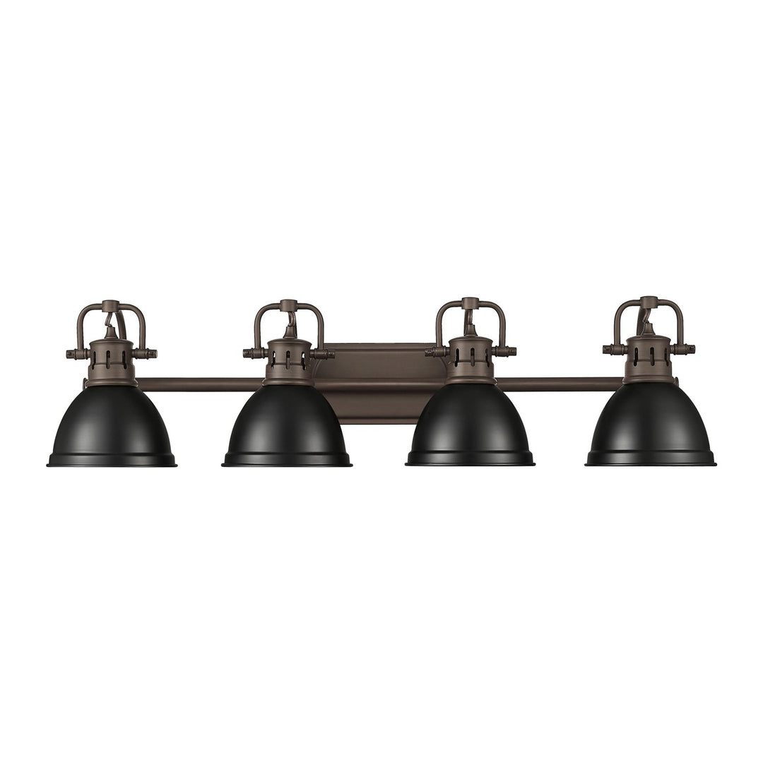 4-Light Bath Vanity In Rubbed Bronze With Matte Black by Golden