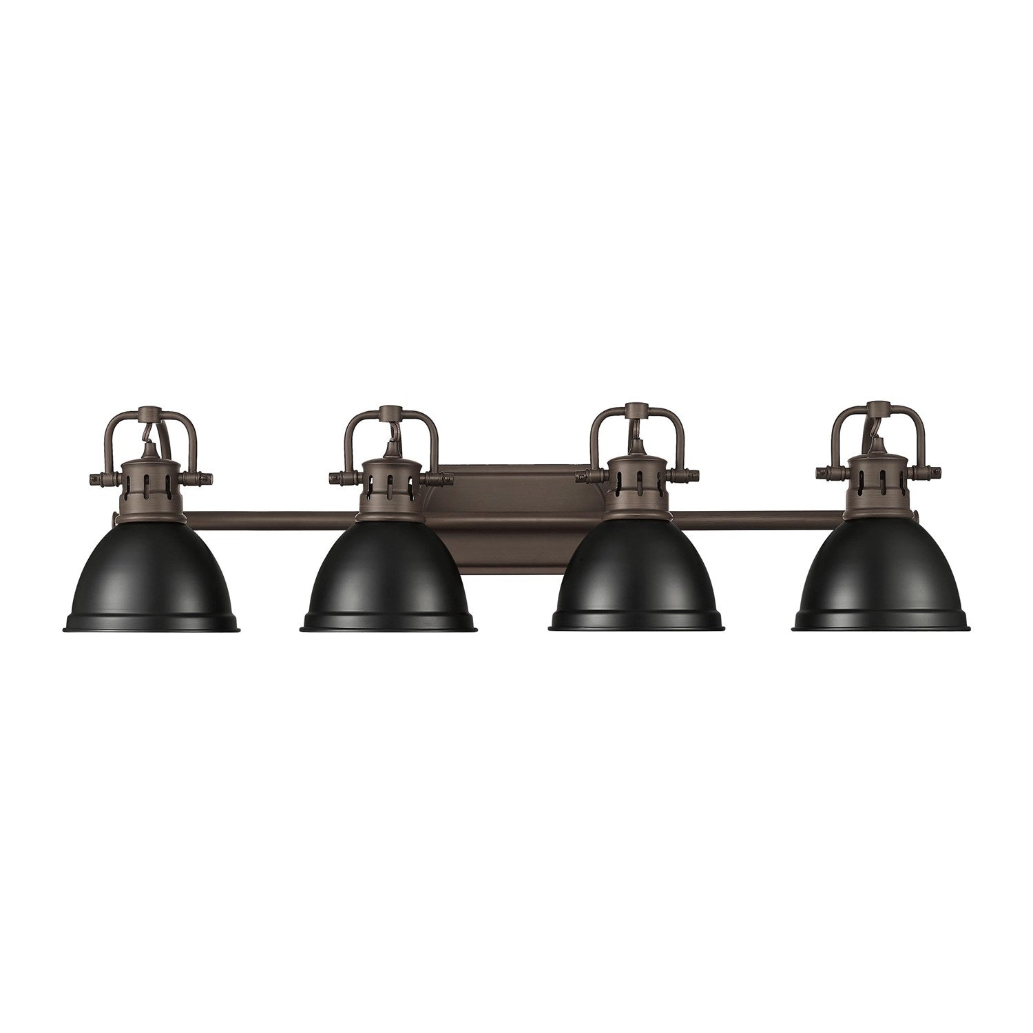 4-Light Bath Vanity In Rubbed Bronze With Matte Black by Golden
