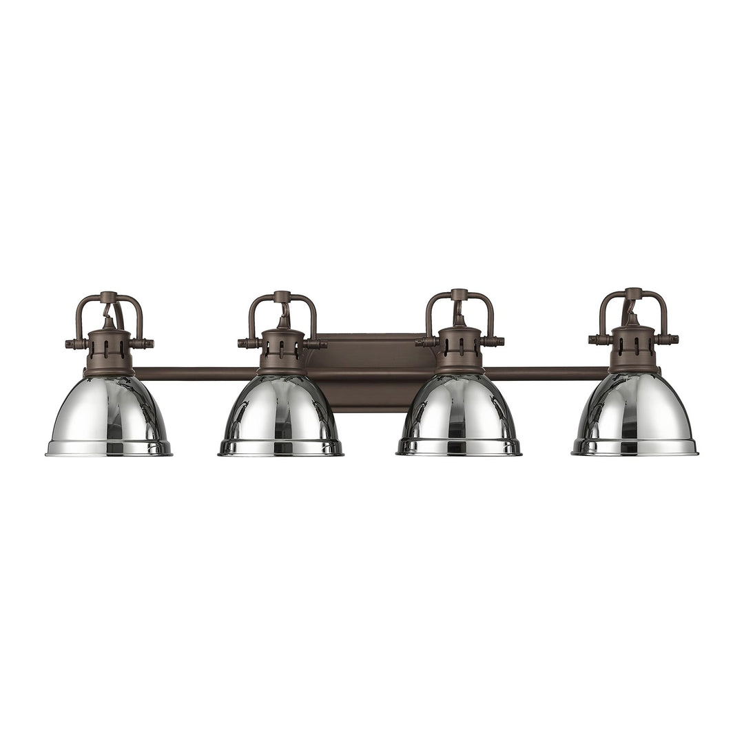 4-Light Bath Vanity In Rubbed Bronze With Chrome by Golden