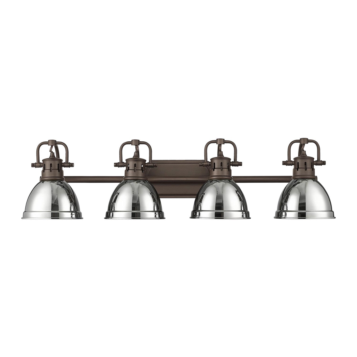 4-Light Bath Vanity In Rubbed Bronze With Chrome by Golden