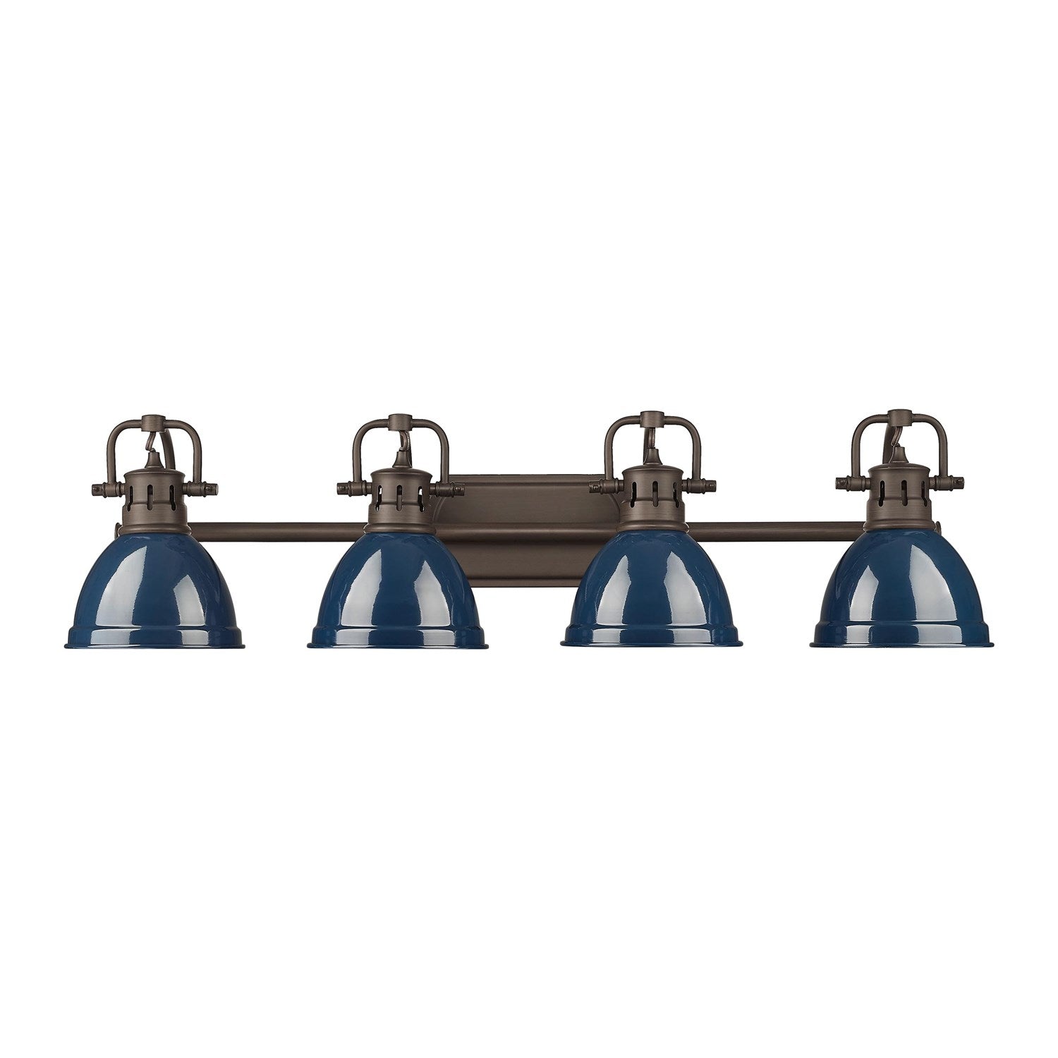 4-Light Bath Vanity In Rubbed Bronze With Matte Navy by Golden