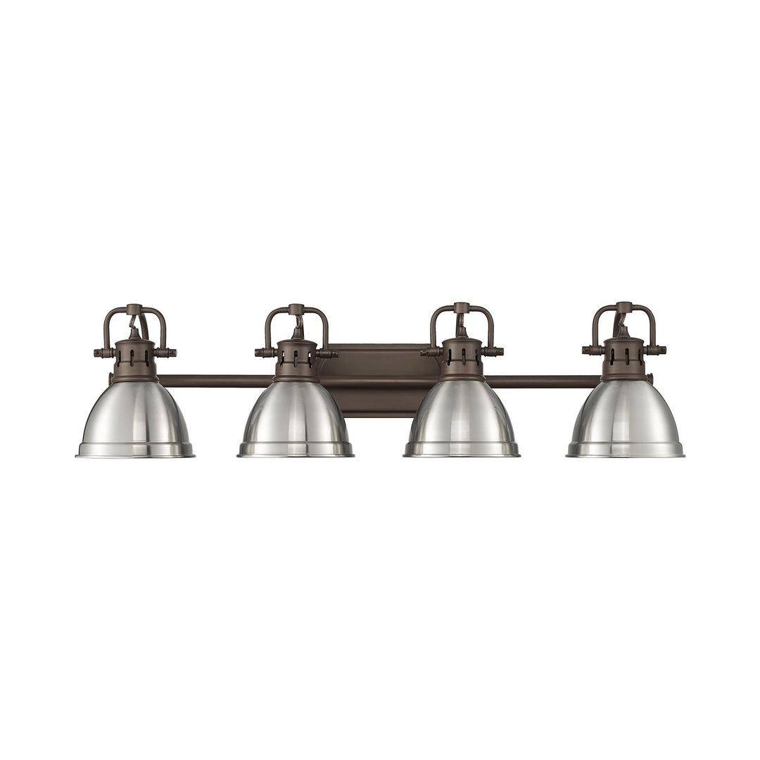 4-Light Bath Vanity In Rubbed Bronze With Pewter by Golden