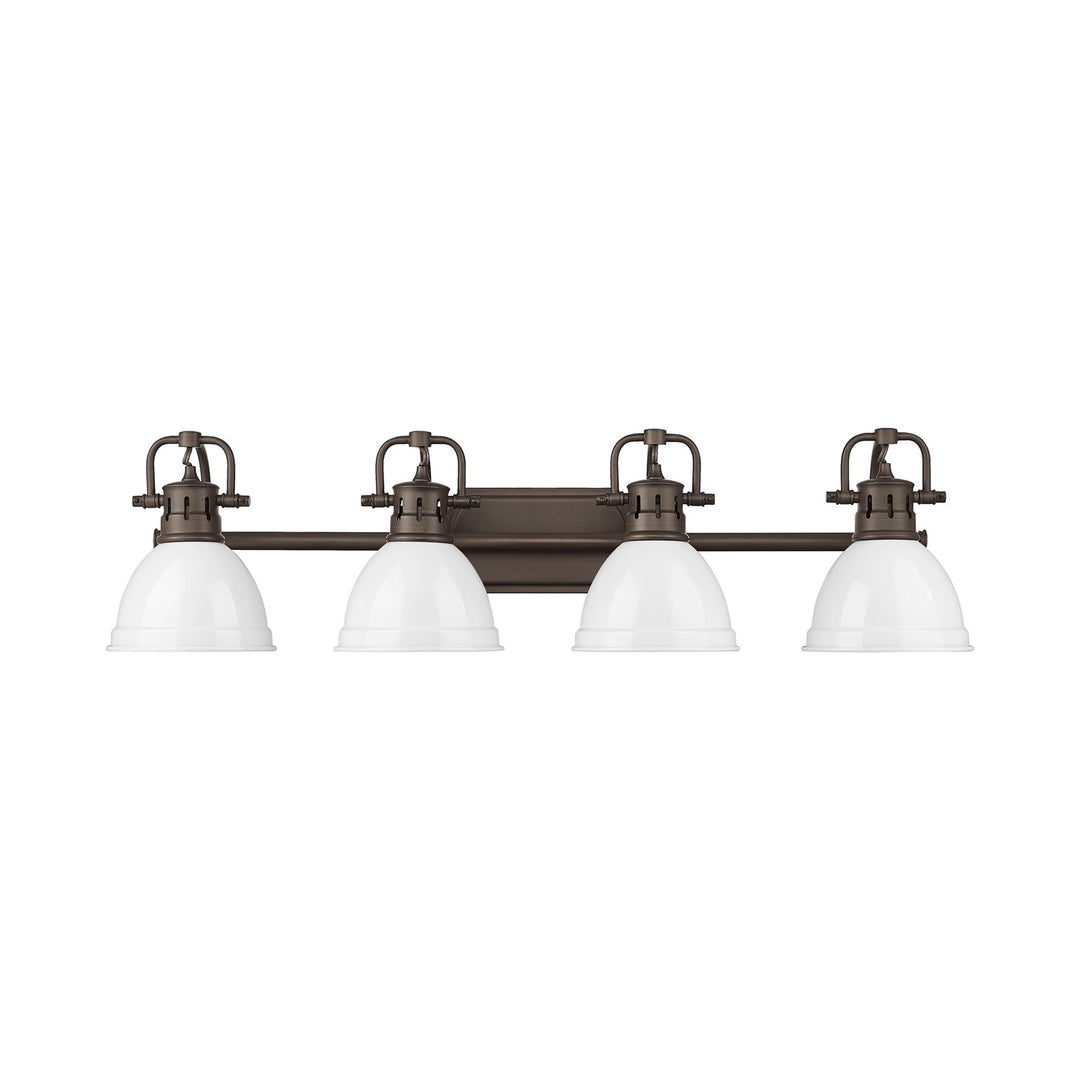 4-Light Bath Vanity In Rubbed Bronze With White by Golden