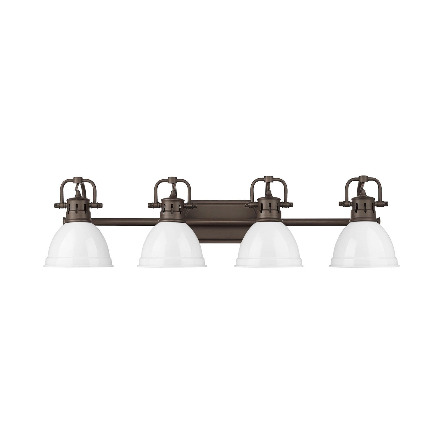 4-Light Bath Vanity In Rubbed Bronze With White by Golden
