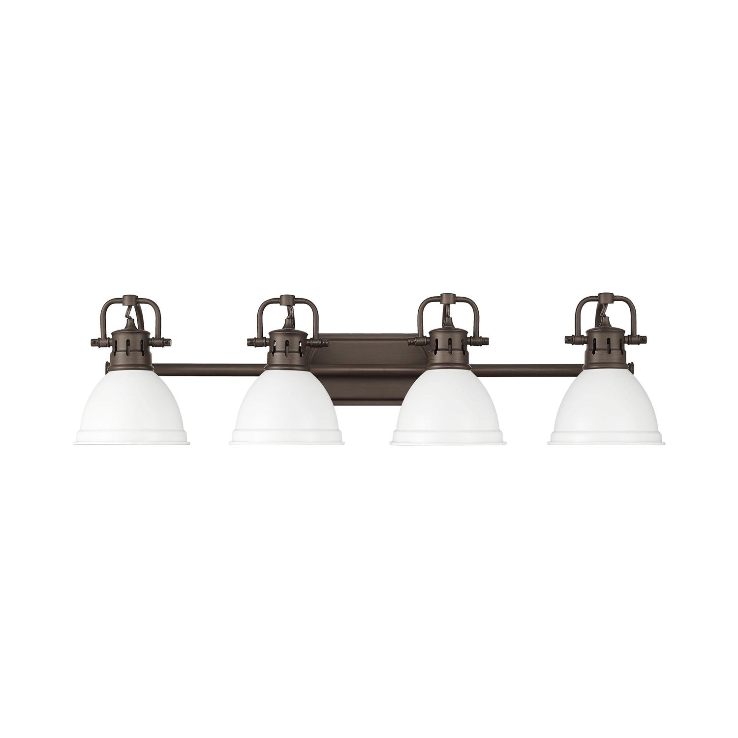 4-Light Bath Vanity In Rubbed Bronze With Matte White by Golden