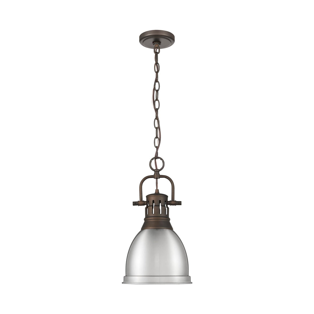 Small Pendant With Chain In Rubbed Bronze With Pewter by Golden