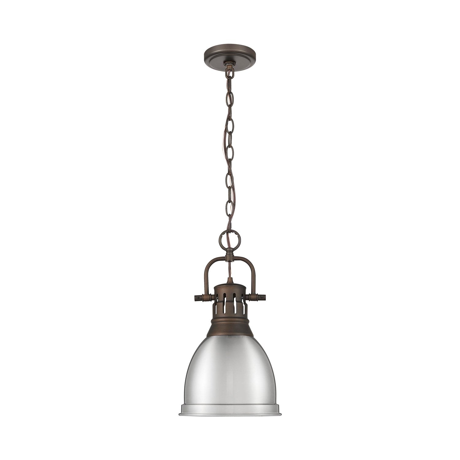 Small Pendant With Chain In Rubbed Bronze With Pewter by Golden