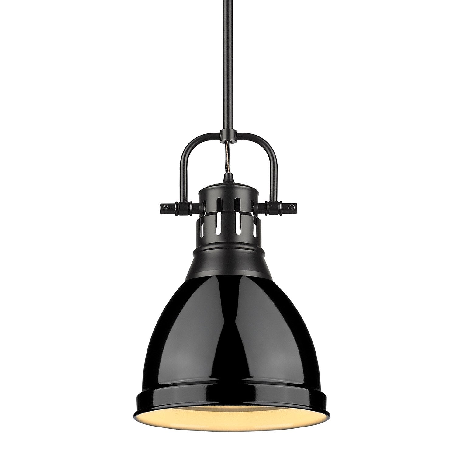 Small Pendant With Rod In Matte Black With Black by Golden