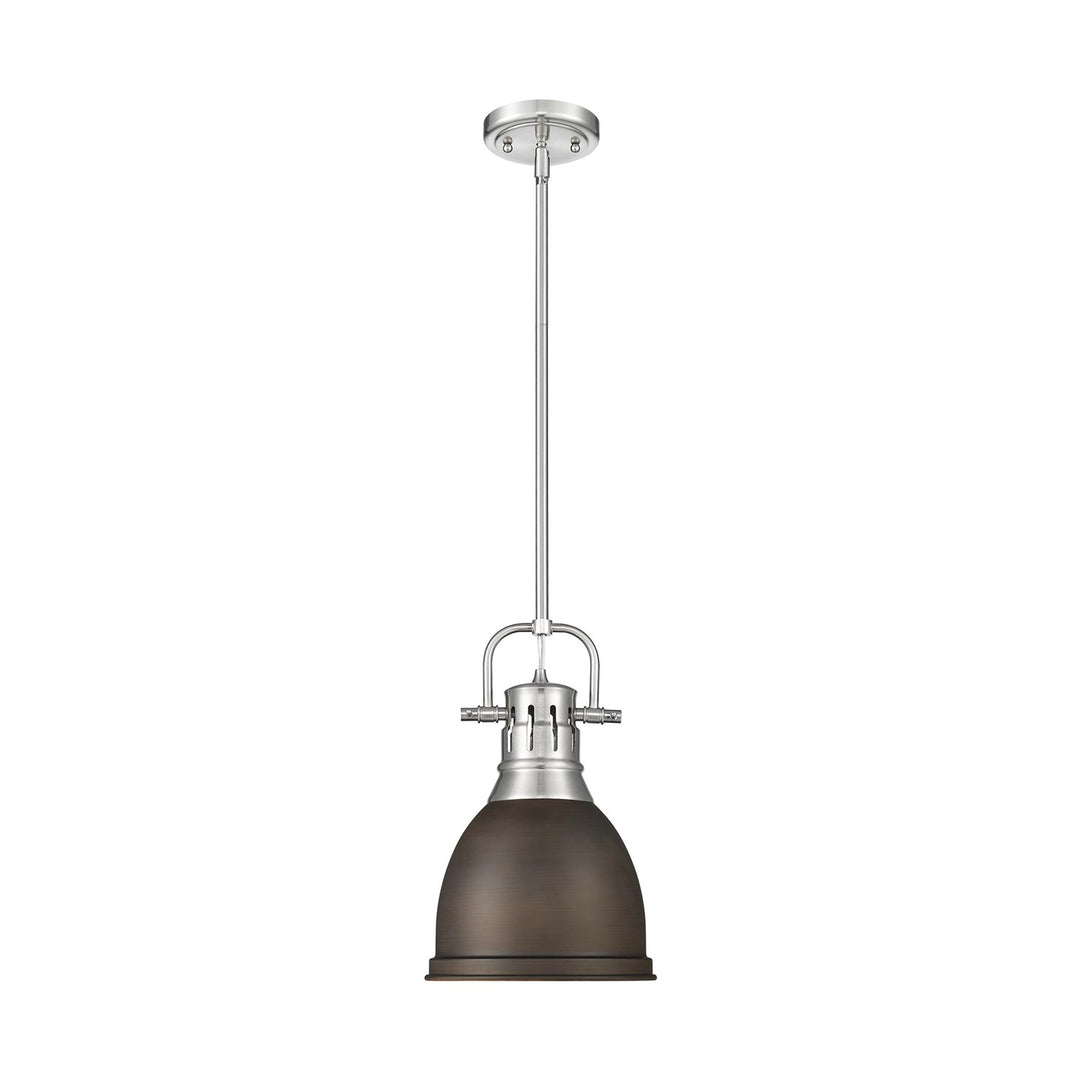Small Pendant With Rod In Pewter With Rubbed Bronze by Golden