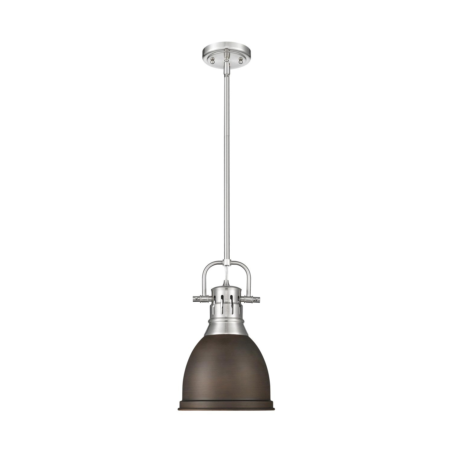 Small Pendant With Rod In Pewter With Rubbed Bronze by Golden