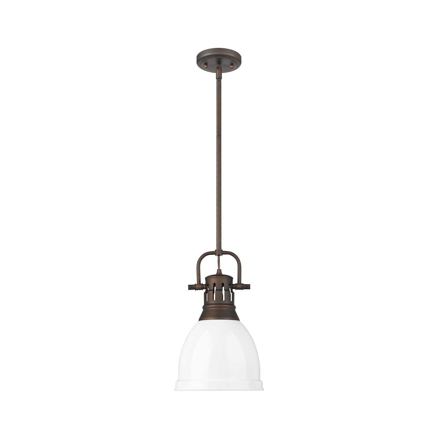 Small Pendant With Rod In Rubbed Bronze With White by Golden