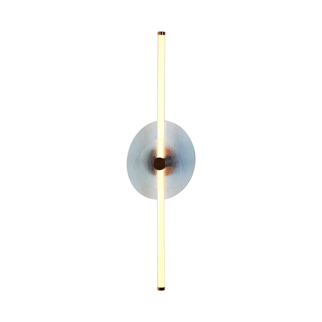 Led 39" Wall Sconce In Rose Gold With Hammered Blue Shade by Golden