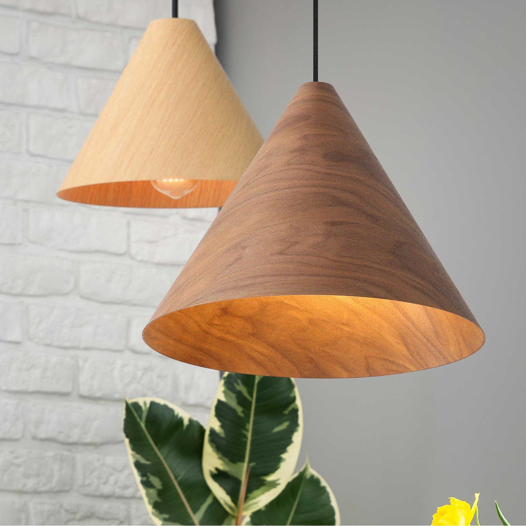 2-Light Pendant In Dark Walnut