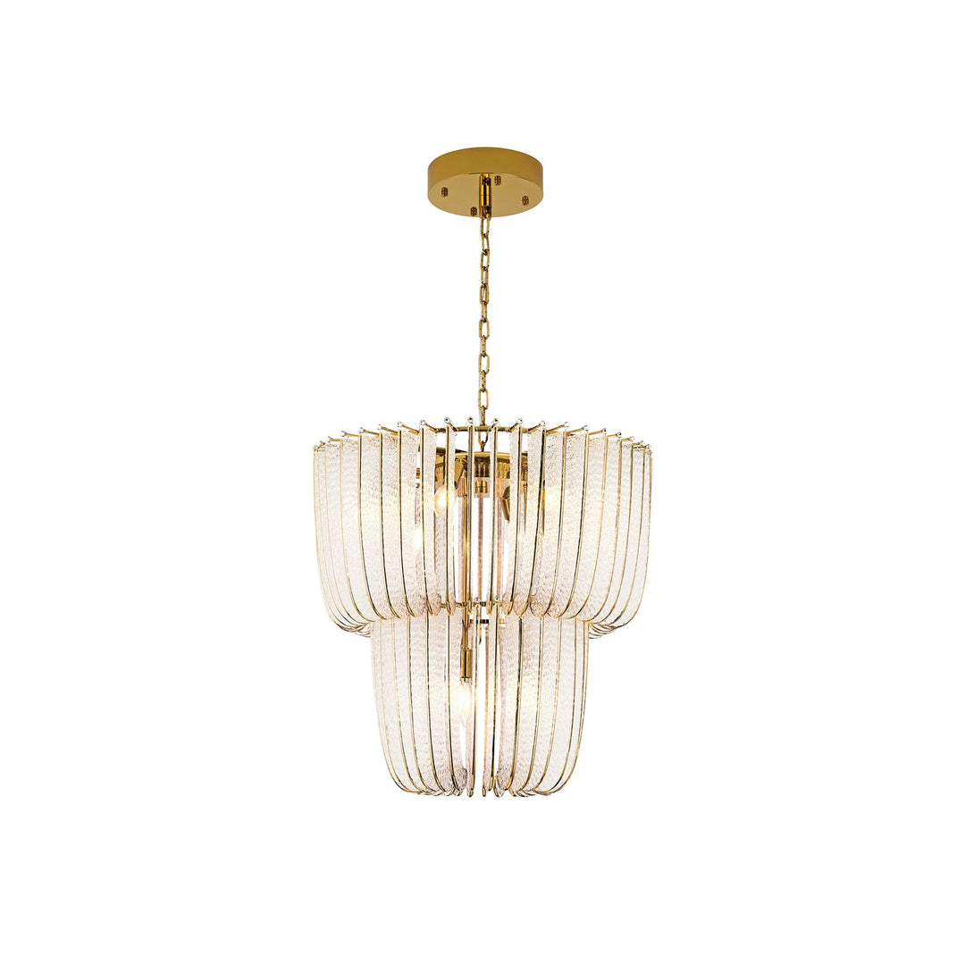 2 Tier - 9-Light Chandelier In Titanium Gold by Golden