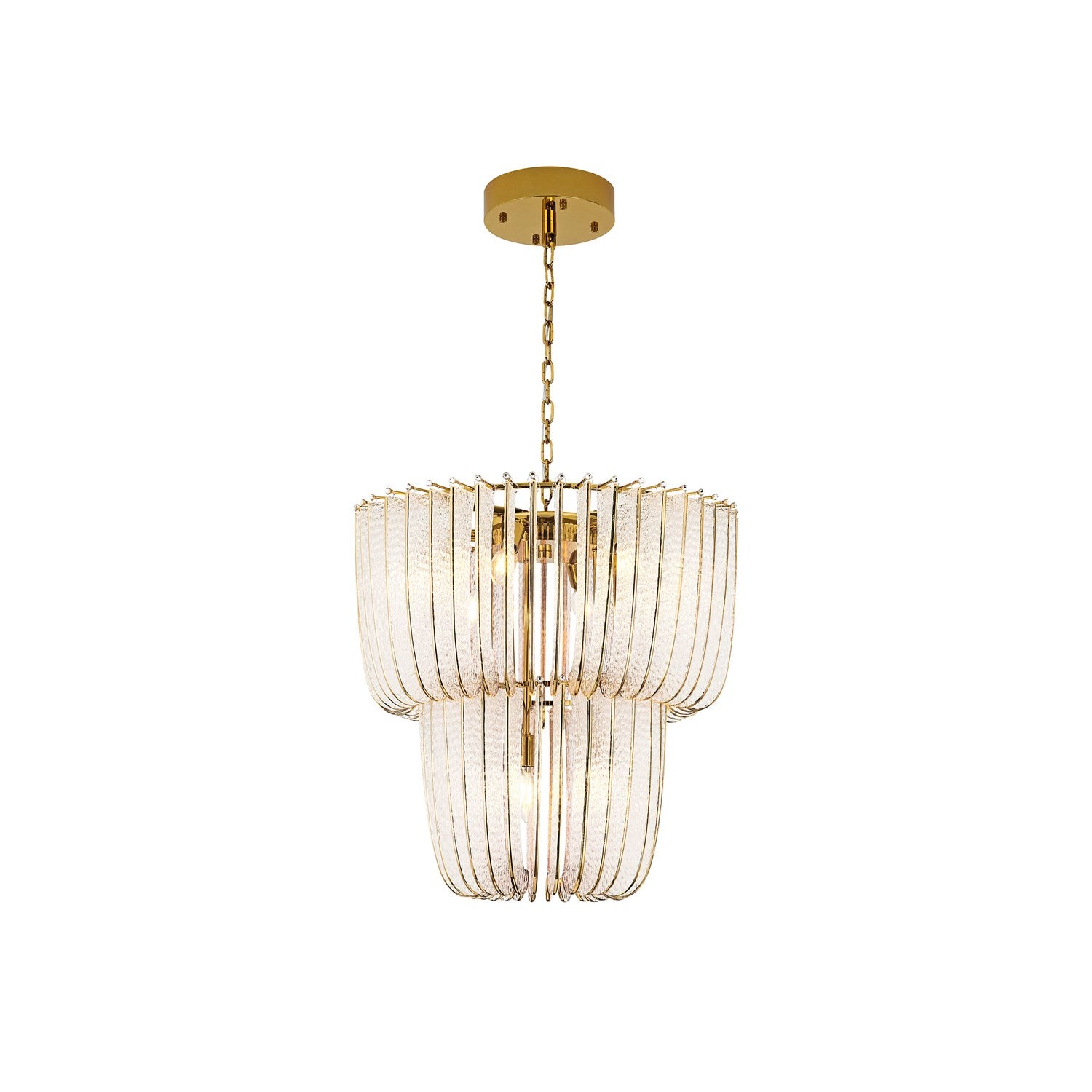 2 Tier - 9-Light Chandelier In Titanium Gold by Golden