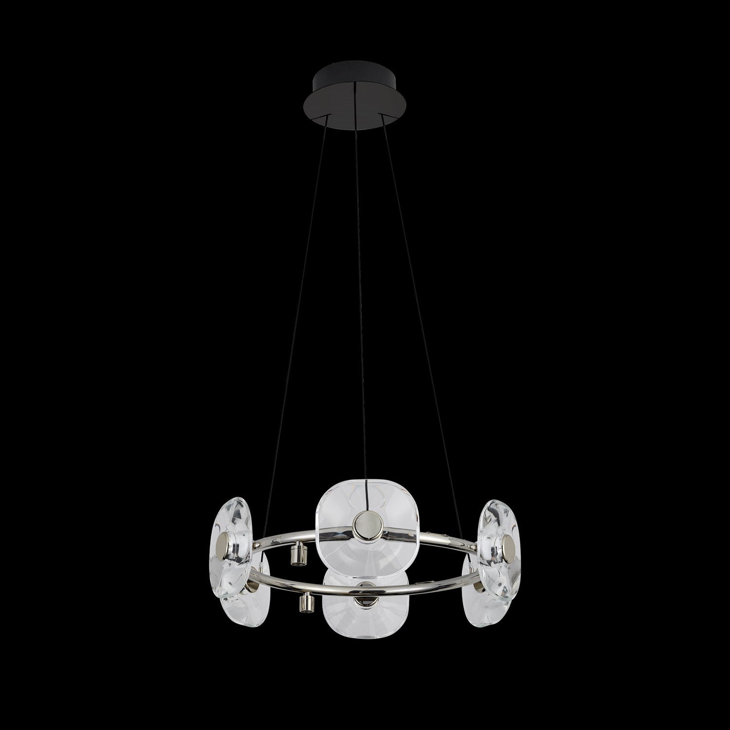 Led 6 Light Chandelier In Chrome by Golden