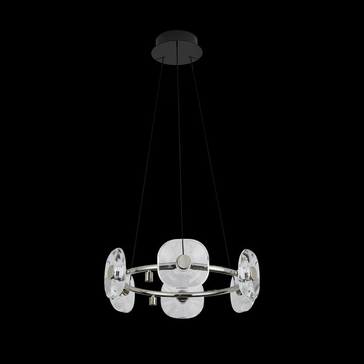 Led 6 Light Chandelier In Chrome by Golden