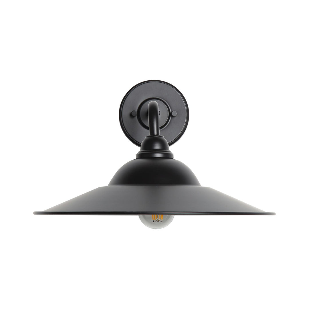 15" Wall Sconce - Outdoor In Matte Black With Matte Black Shade by Golden